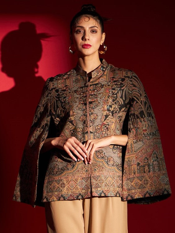 Ethnic cape outlet jacket