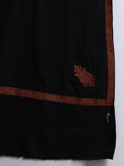 Traditional Kashmiri Embroidered Lohi for Men | Black