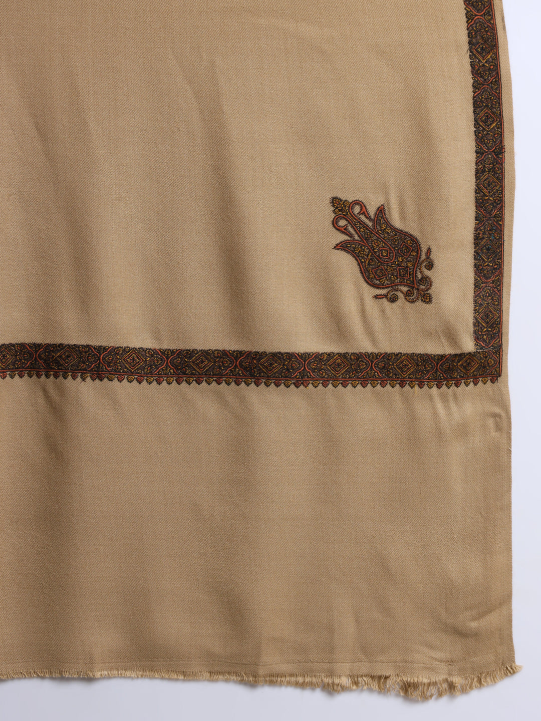 Traditional Kashmiri Embroidered Lohi for Men | Brown