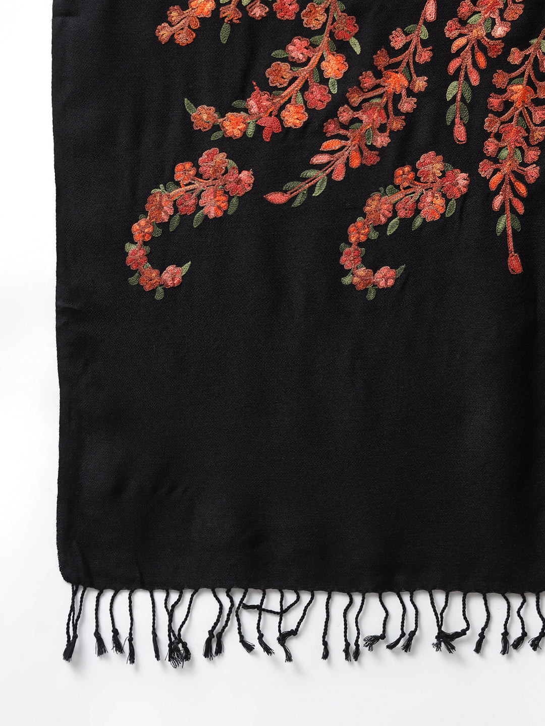 Kashmiri Aari Embroidery Woollen Stole | Black