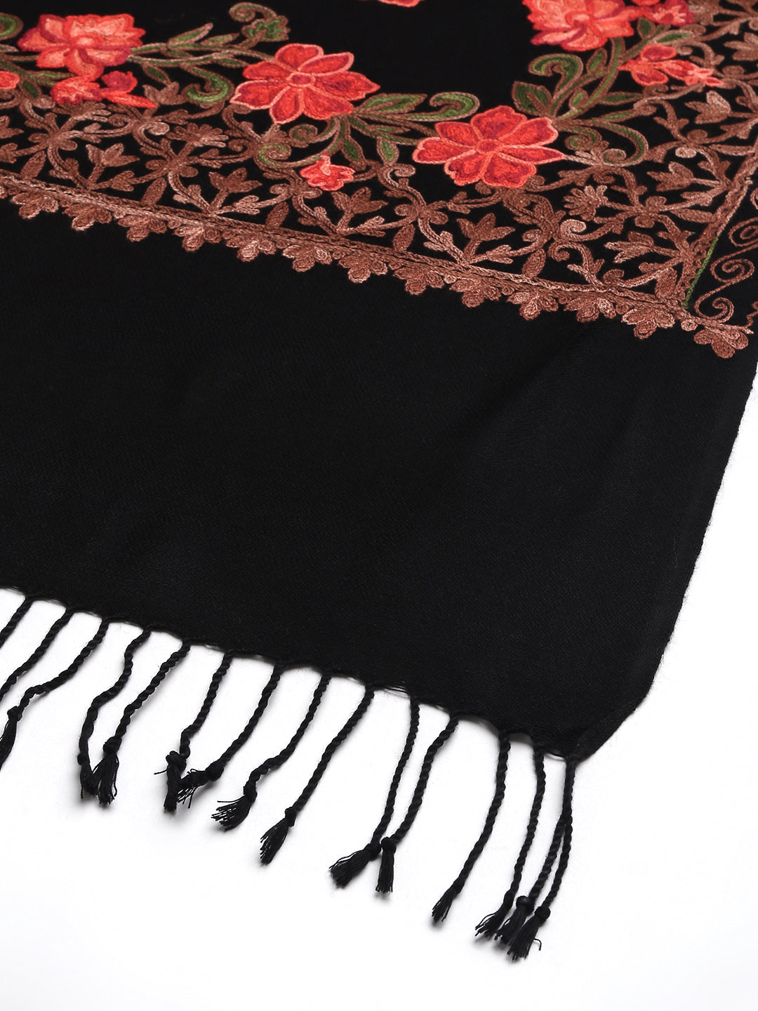 Kashmiri Aari Embroidery Woollen Stole | Black