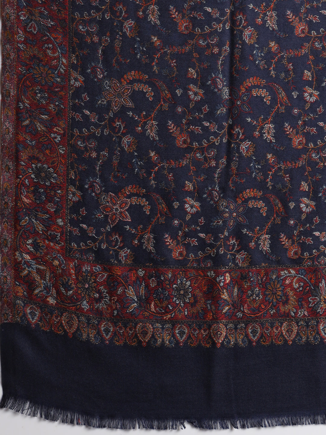 Kani Weave Traditional Pattern Shawl for Men | Blue